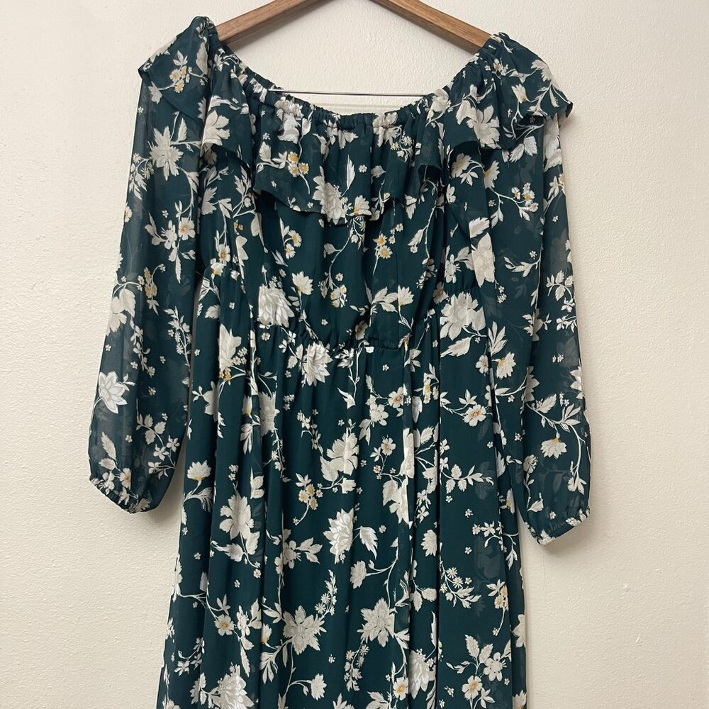 Torrid Green White Floral Dress Size 12